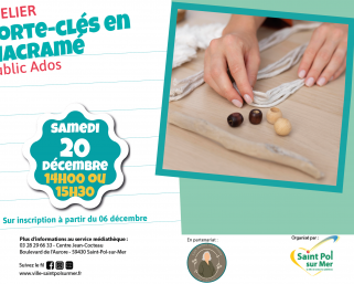 Atelier Médiathèque -Porte-clé macramé