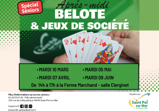 Animation séniors – Belote ou scrabble
