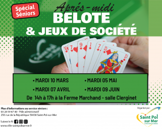Animation séniors – Belote ou scrabble