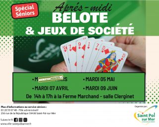 Animation séniors – Belote ou scrabble