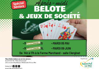 Animation séniors – Belote ou scrabble