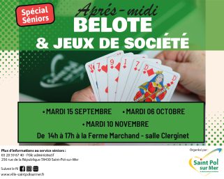 Animation séniors – Belote ou scrabble