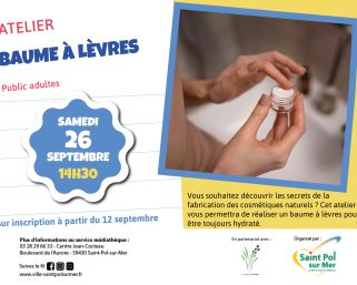 Atelier Médiathèque – Baume à lèvres