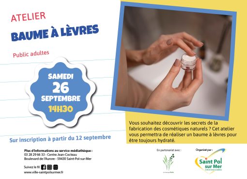 Atelier Médiathèque – Baume à lèvres